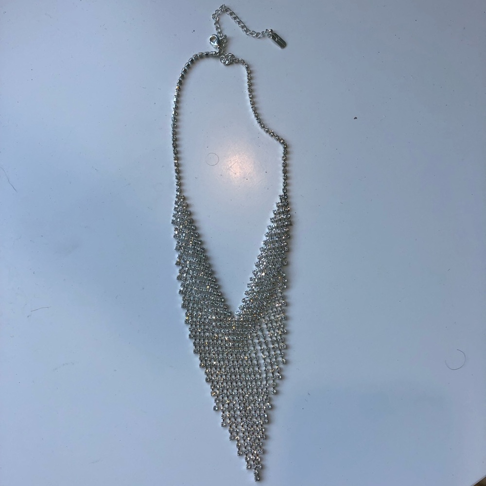 Cubic zirconia adjustable length prom necklace
